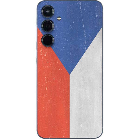 Czech Republic Flag Distressed Galaxy A36 5G Skin